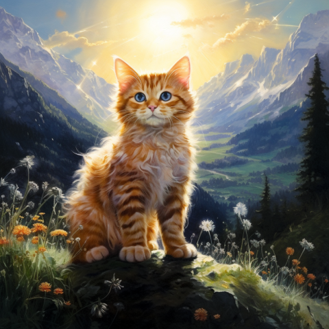 Cat in the mountains