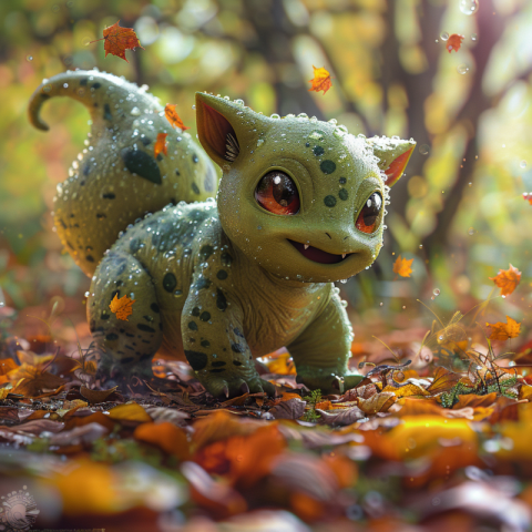 Cat Pokemon baby Bulbasaur