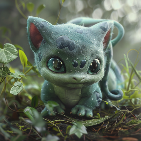 Cat Pokemon mini Bulbasaur - cat style