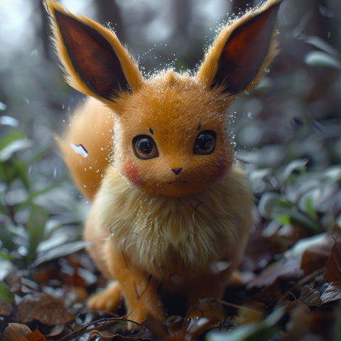Cat Pokemon cute Eevee in nature
