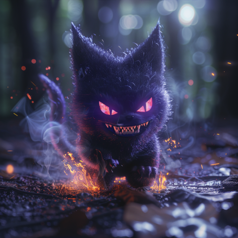 Pokémon Gengar as a cat