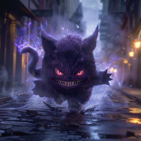 Enraged Pokémon Gengar as a cat