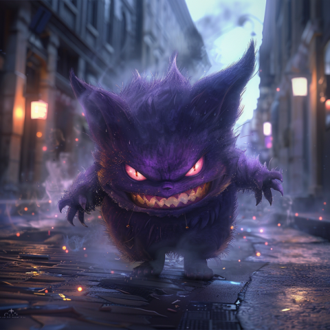 Angry Pokemon Gengar as a cat