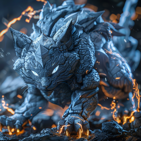 Cat ice dragon Pokémon Kyurem with thick skin