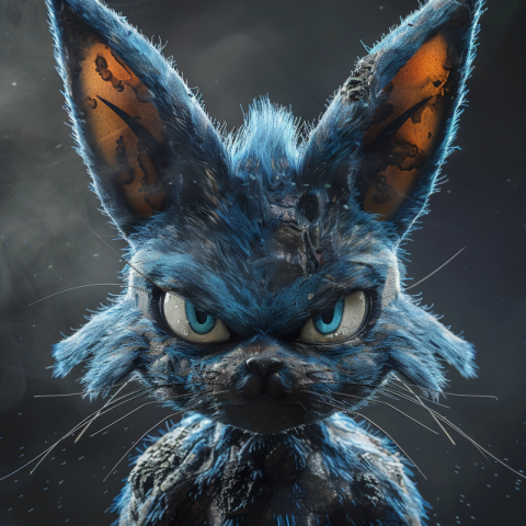 Cat Pokemon Lucario with big ears