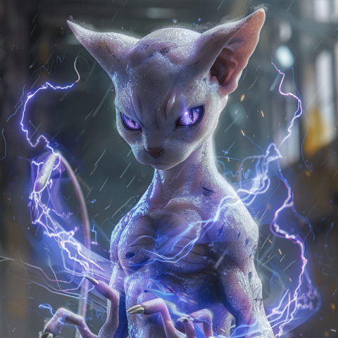 Special Cat Pokémon Mewtwo with pulses