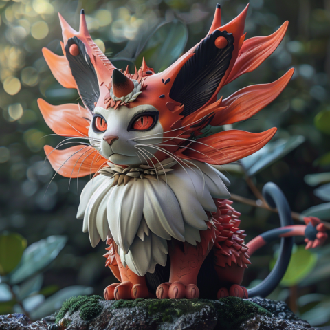 Pokémon Volcarona Cat Pokémon with a cat head
