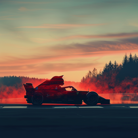 Racing cat silhouette on formula