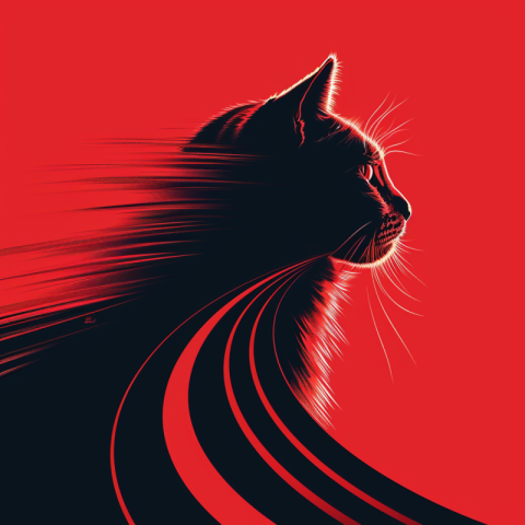 Flash of Red: Feline Elegance in Motion