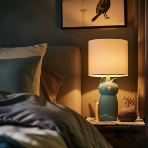 Small cute cat lamp, bedside lamp
