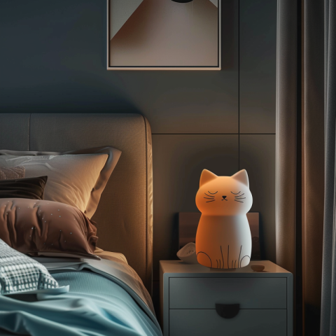 Small glowing cat as a night light