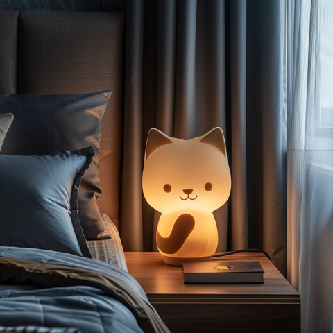 Luminous cat figurine, bedside lamp