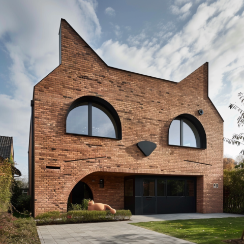 Amazing modern family home with cat design