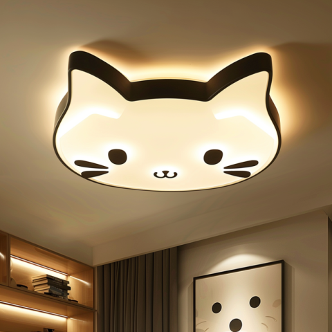Ceiling light in the shape of a cat