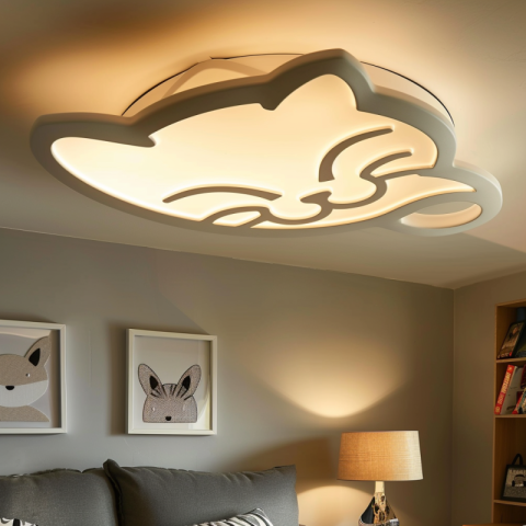 Large cat head on the ceiling - ceiling lighting